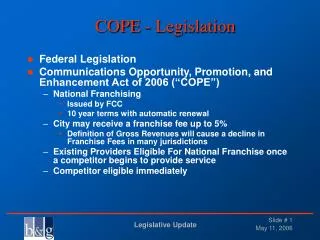COPE - Legislation