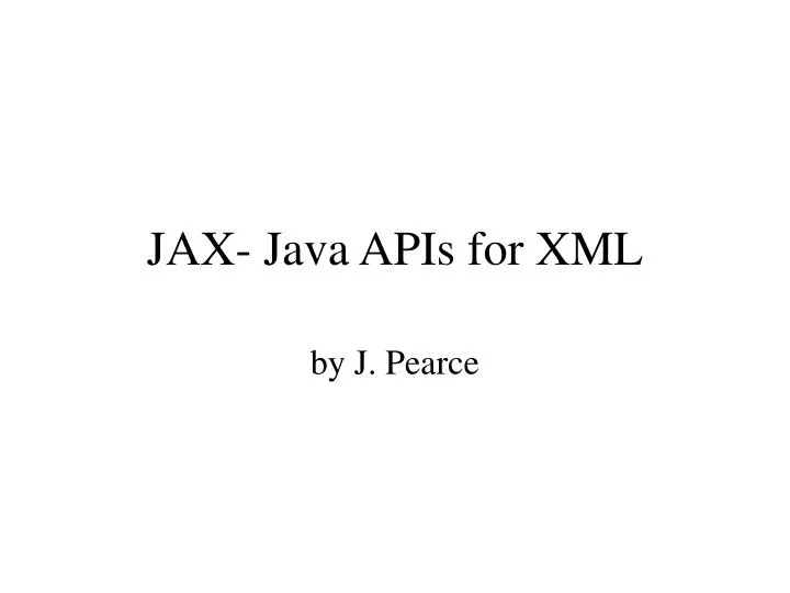 jax java apis for xml