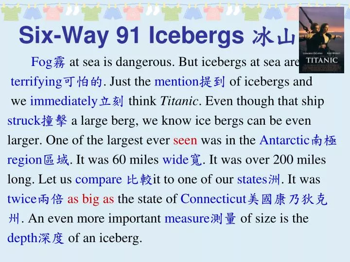 six way 91 icebergs