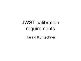 JWST calibration requirements