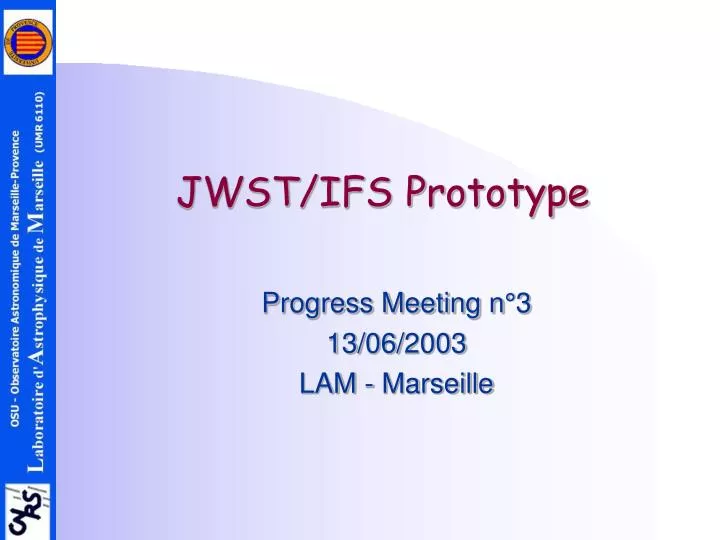 jwst ifs prototype