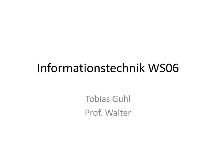 informationstechnik ws06