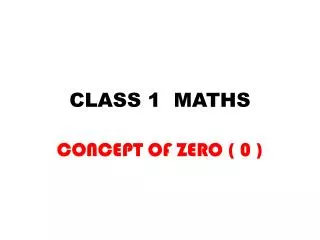 CLASS 1 MATHS