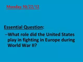 Essential Question :