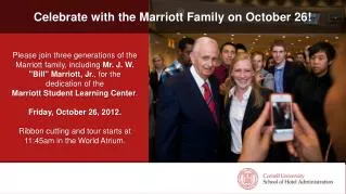 Celebrate with the Marriott Family on October 26!