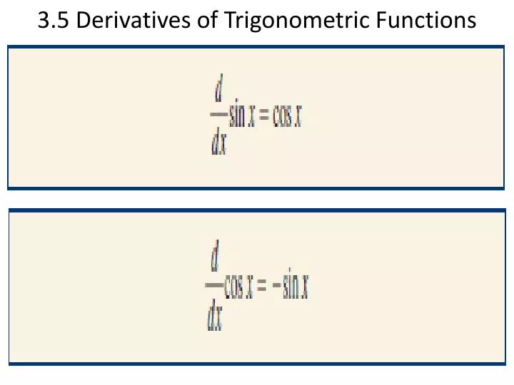 3 5 derivatives of trigonometric functions