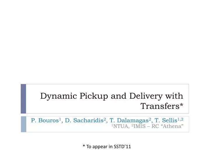 dynamic pickup and delivery with transfers