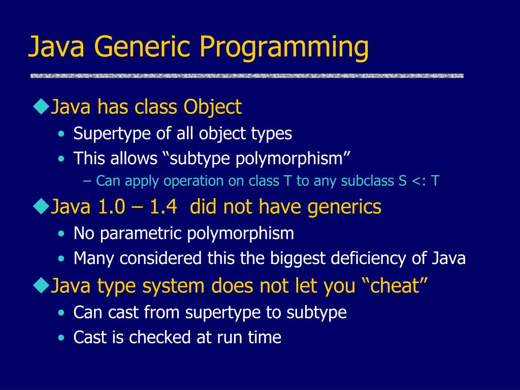 PPT - Java Generic Programming PowerPoint Presentation, free download ...
