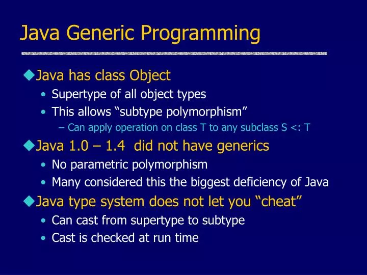 java generic programming