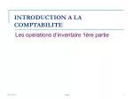 INTRODUCTION A LA COMPTABILITE - slide 1