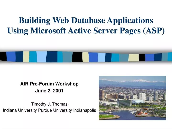 building web database applications using microsoft active server pages asp