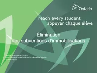 limination des subventions d immobilisations