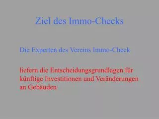 ziel des immo checks