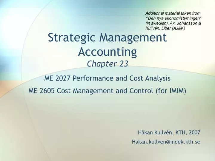 strategic management accounting chapter 23
