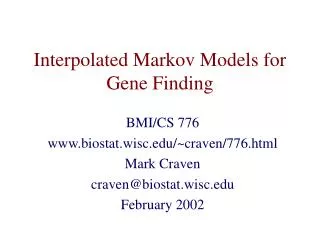 Interpolated Markov Models for Gene Finding