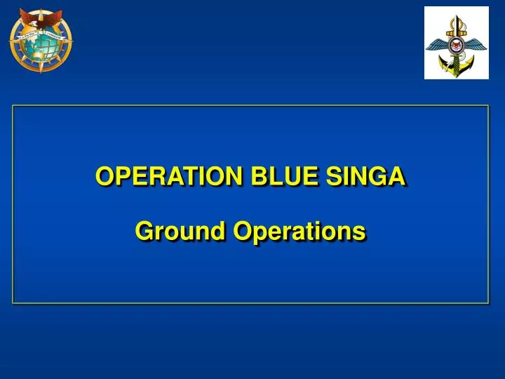 operation blue singa ground operations