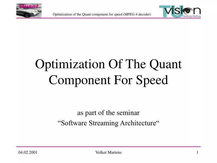optimization of the quant component for speed