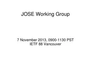 JOSE Working Group