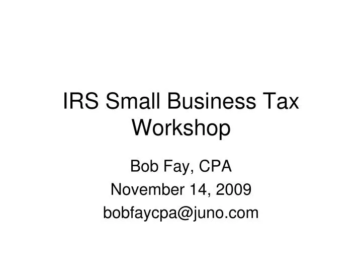 irs small business tax workshop