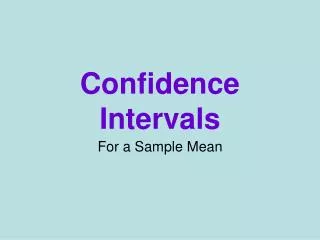 confidence intervals