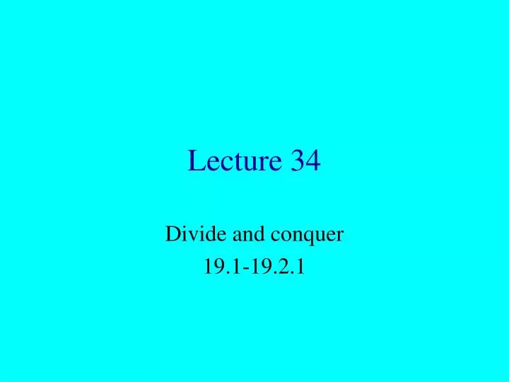 lecture 34