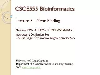 CSCE555 Bioinformatics