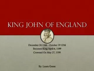 King John Of England