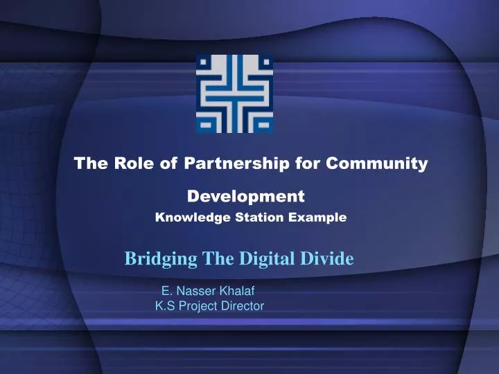 the role of partnership for community development knowledge station example