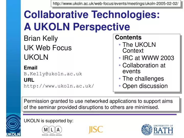 collaborative technologies a ukoln perspective