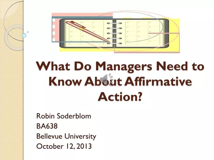 what do managers need to know about affirmative action