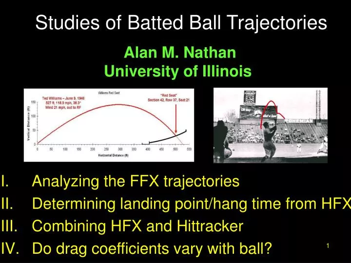 studies of batted ball trajectories