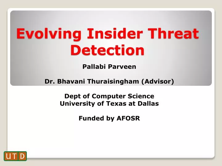 evolving insider threat detection