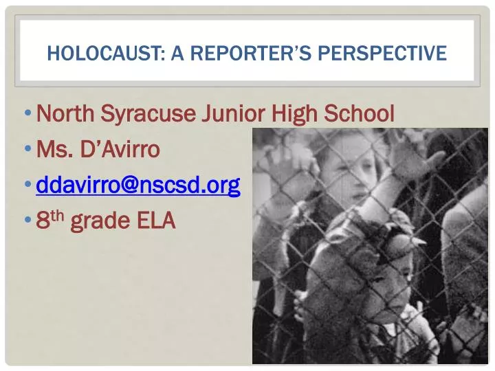 holocaust a reporter s perspective