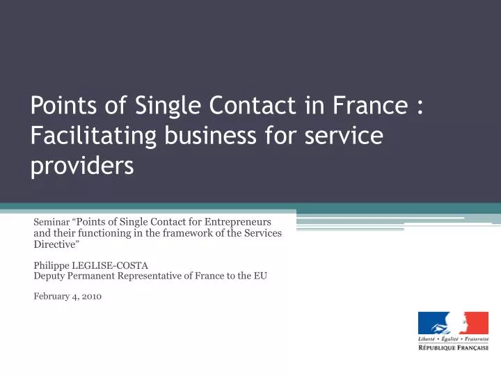 points of single contact in france facilitating business for service providers