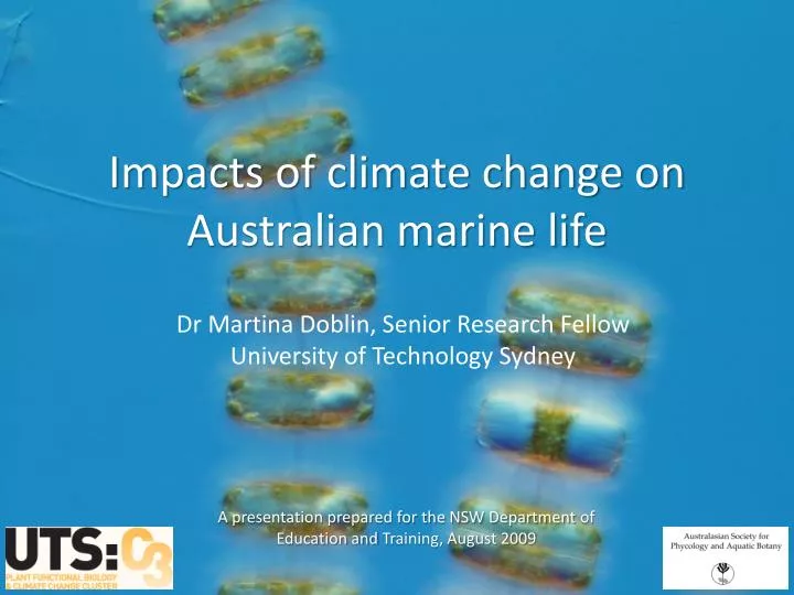 impacts of climate change on australian marine life