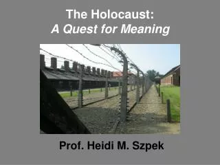 The Holocaust: A Quest for Meaning