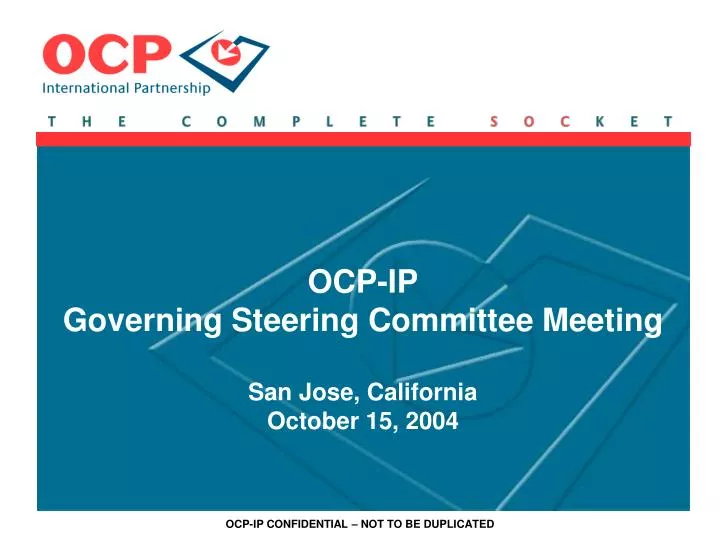 ocp ip governing steering committee meeting san jose california october 15 2004