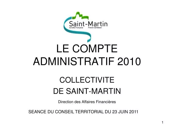 le compte administratif 2010