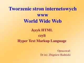 tworzenie stron internetowych www world wide web