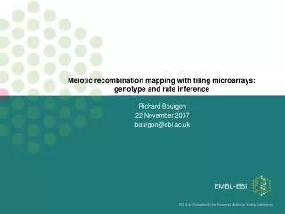 Meiotic recombination mapping with tiling microarrays: genotype and rate inference