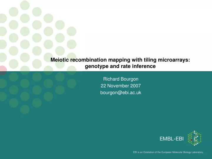 meiotic recombination mapping with tiling microarrays genotype and rate inference