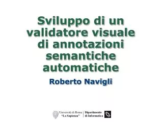 sviluppo di un validatore visuale di annotazioni semantiche automatiche