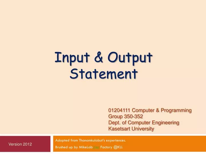 input output statement