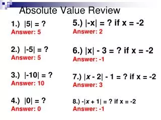 Absolute Value Review