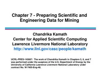 Chapter 7 - Preparing Scientific and Engineering Data for Mining