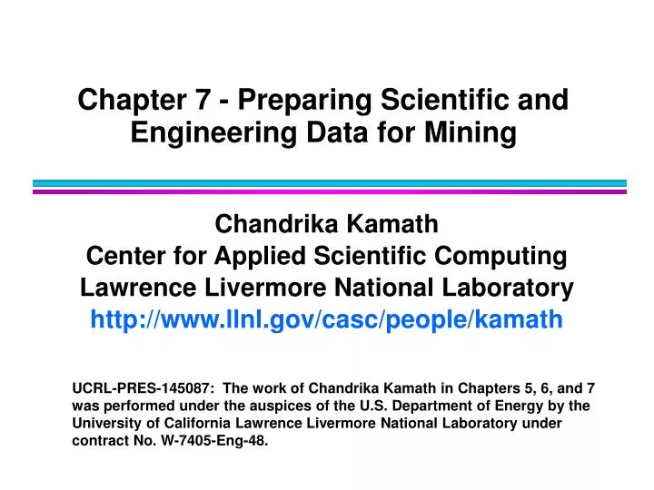 chapter 7 preparing scientific and engineering data for mining