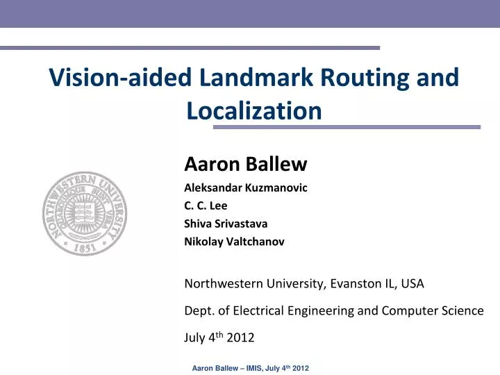 vision aided landmark routing and localization