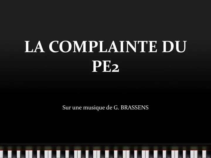 la complainte du pe2