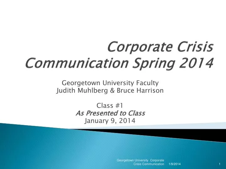 corporate crisis communication spring 201 4