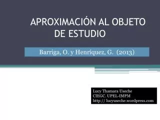 aproximaci n al objeto de estudio